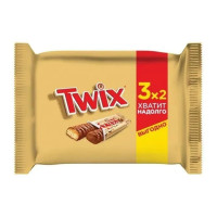 Шоколадные батончики Twix Мультипак, 3 шт/упак, 165 гр