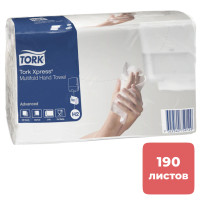 Полотенца бумажные Tork Advanced, 190 шт., 2-х слойные, 21,3*23,4 см, Multifold, белые