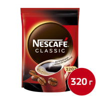 Ерігіш кофе Nescafe Classic, 320 гр, вакуумды қаптама