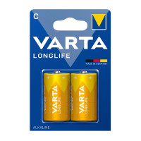 Батарейки Varta LONGLIFE Baby бочонок C LR14, 1.5V, 2 шт./уп, цена за упаковку