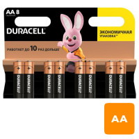 Батарейки Duracell пальчиковые AA LR6/MN1500,1.5 V, 8 шт./уп., цена за упаковку