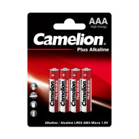 Батарейки Camelion Plus Alkaline мизинчиковые AAA LR03-BP4, 1.5V, 4 шт./уп, цена за упаковку