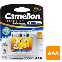 Аккумулятор Camelion Lockbox, мизинчиковые АAA, Ni-MH, 1100 mAh 1.2V, 4 шт./уп., цена за упаковку