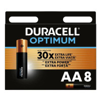 Батареялар Duracell Optimum шынашақты АА LR6-8BL, 1.5 V, 8 дана/қапт, баға бір қаптамасы үшін