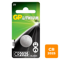 Батарейки GP дисковые CR2025, 3V, 2,5*20 мм, 1 шт., цена за штуку