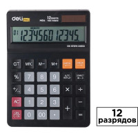 Калькулятор настольный Deli М01420, 12 разрядов, 175*125*35 мм, черный