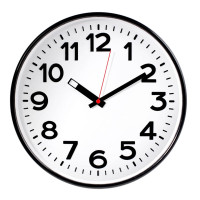 Часы круглые Troyka, d=30 см, черные, пластиковые