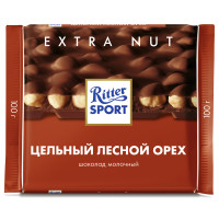 Шоколад молочный Ritter SPORT "Цельный лесной орех" 100 гр