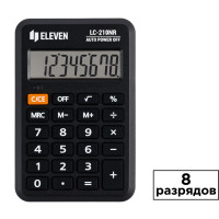 Калькулятор карманный Eleven LC-210NR, 8 разрядный, размеры 69*98*12 мм