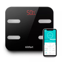 Диагностические весы Kitfort KT-806, с функцией BLUETOOTH, максимальный вес 180 кг, черные