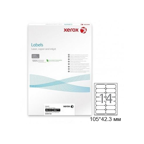 Купить Этикетка самоклеящаяся Xerox Labels, A4, размер 105*42,3 мм, 14