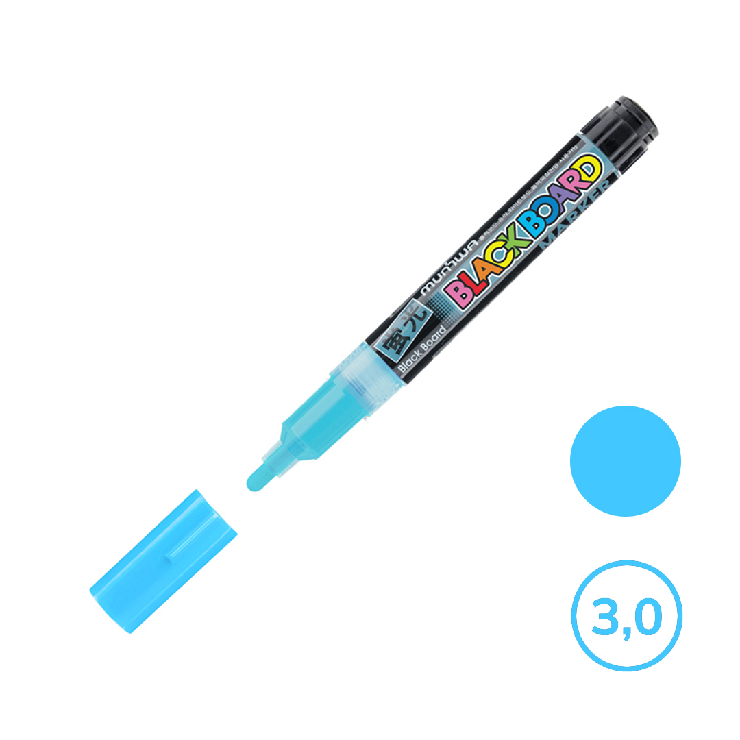 Маркер меловой MunHwa "Black Board Marker", на водной основе, 3 мм, голубой, цена за штуку