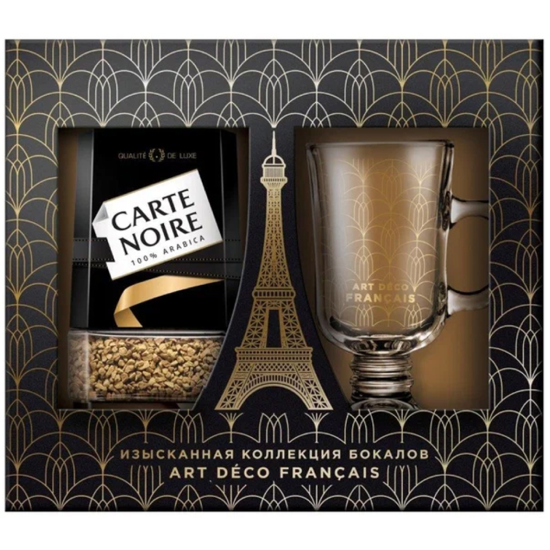 Подарочный набор Carte Noire "Кофе + стакан для горячих напитков", 95 гр, стеклянная банка