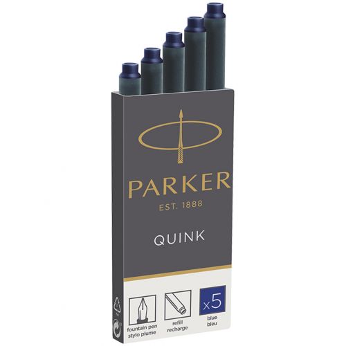 Картриджи чернильные Parker "Cartridge Quink", синие, 5 шт. в упаковке