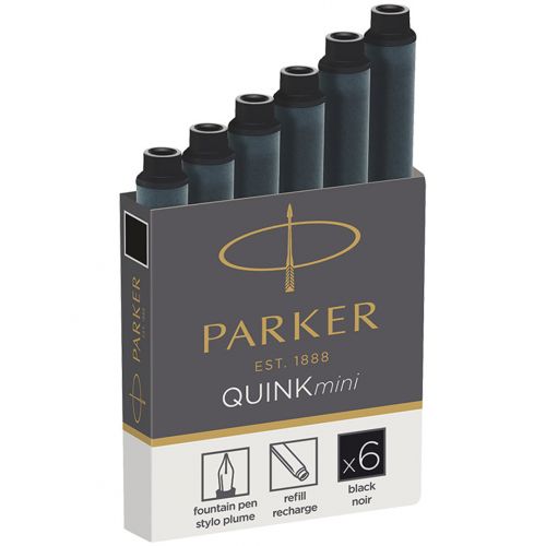 Картриджи чернильные Parker "Cartridge Quink Mini", черные, 6 шт. в упаковке