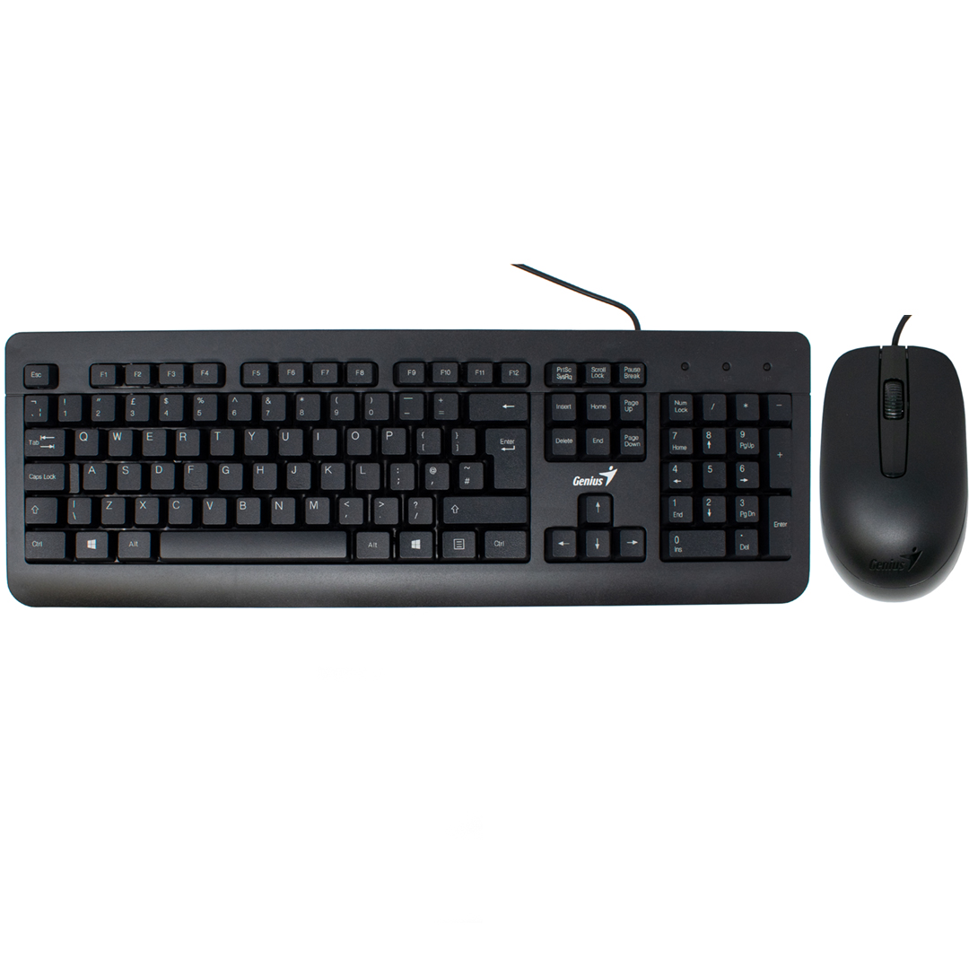 Проводной набор Genius KM-160, клавиатура и оптическая мышь, USB, черный