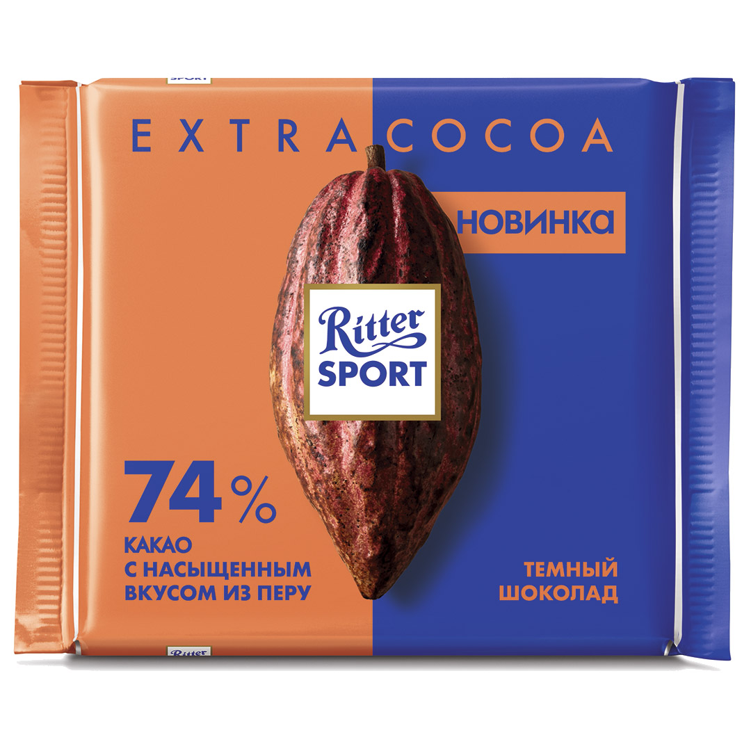Шоколад темный Ritter SPORT "Какао 74%" 100 гр