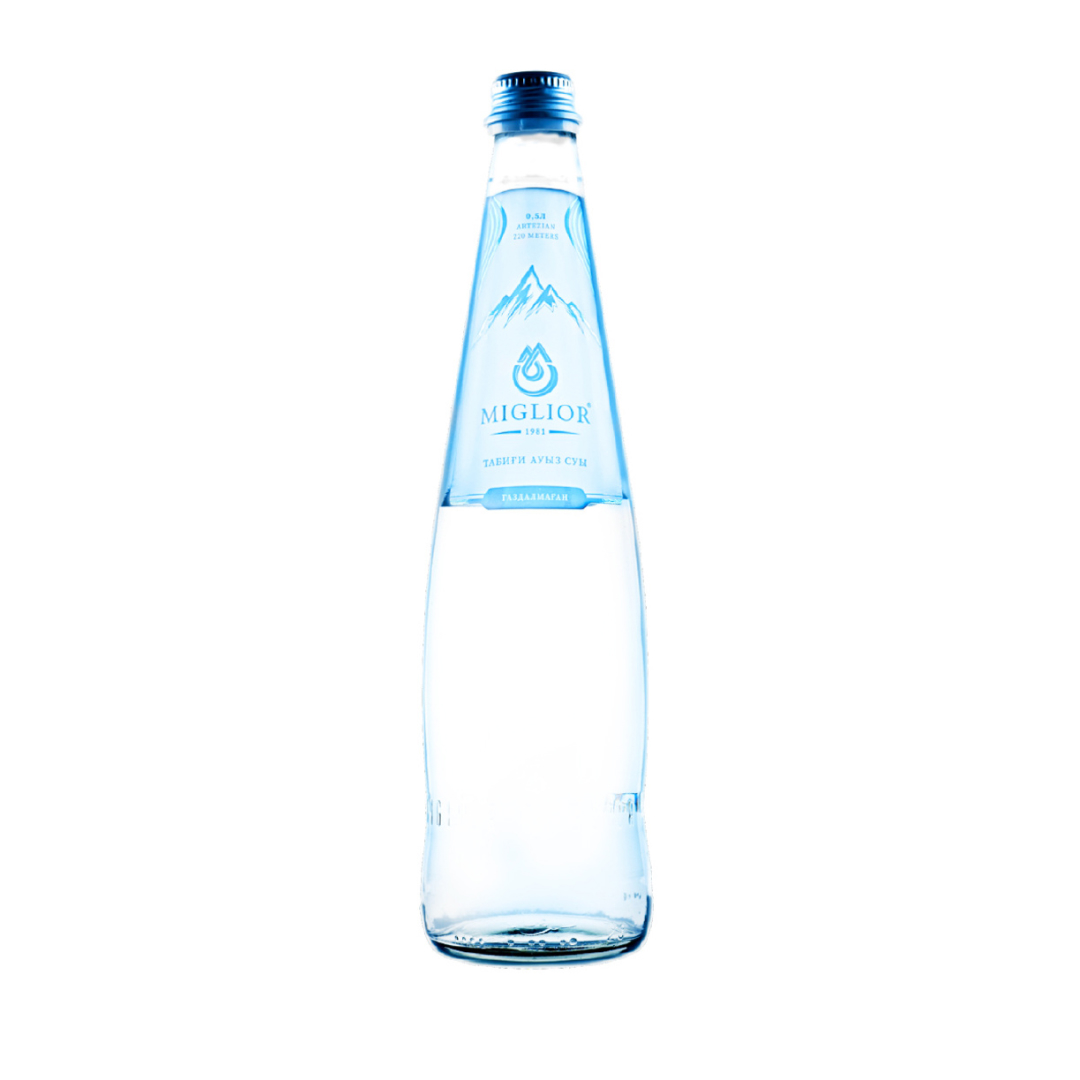 Вода негазированная питьевая "Miglior", 0,5 л, стеклянная бутылка