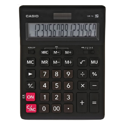 Купить Калькулятор настольный Casio GR-16-W-EP, 16 разрядов, 209*155*35 ...
