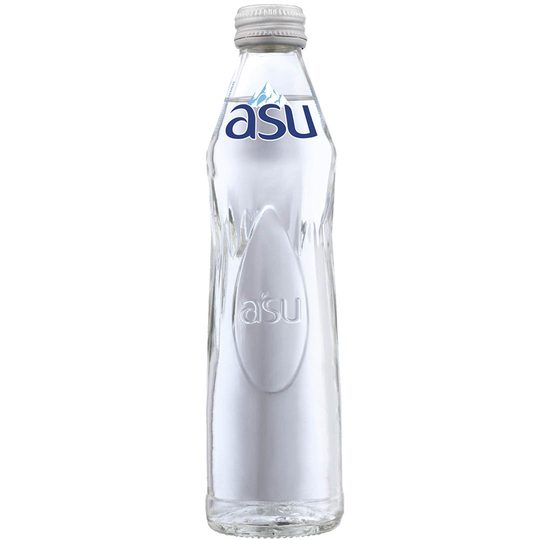 Купить Вода негазированная питьевая "ASU", 0,25 л., стеклянная бутылка ...