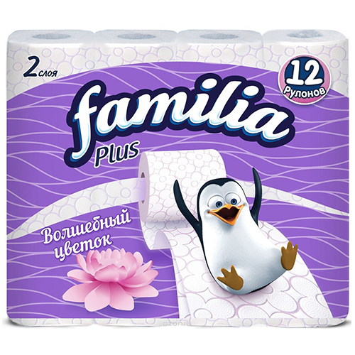 Купить Туалетная бумага рулонная Familia Plus "Волшебный цветок", 18 ...
