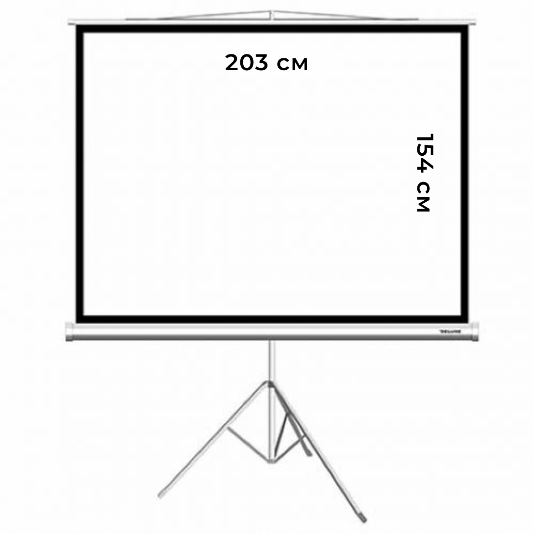 Напольный экран Deluxe DLS-T203x154W, на треноге, 203*154 см