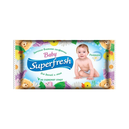 Купить Салфетки влажные Baby Superfresh, для детей и мам, 72 штук в ...