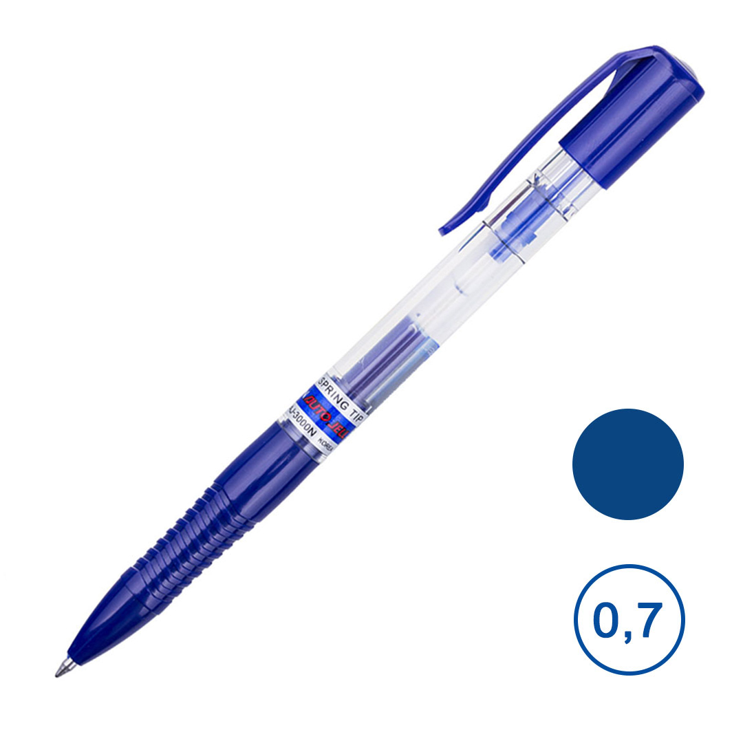 Ручка гелевая автоматическая Crown "Auto Jell", 0,7 мм, синяя, цена за штуку