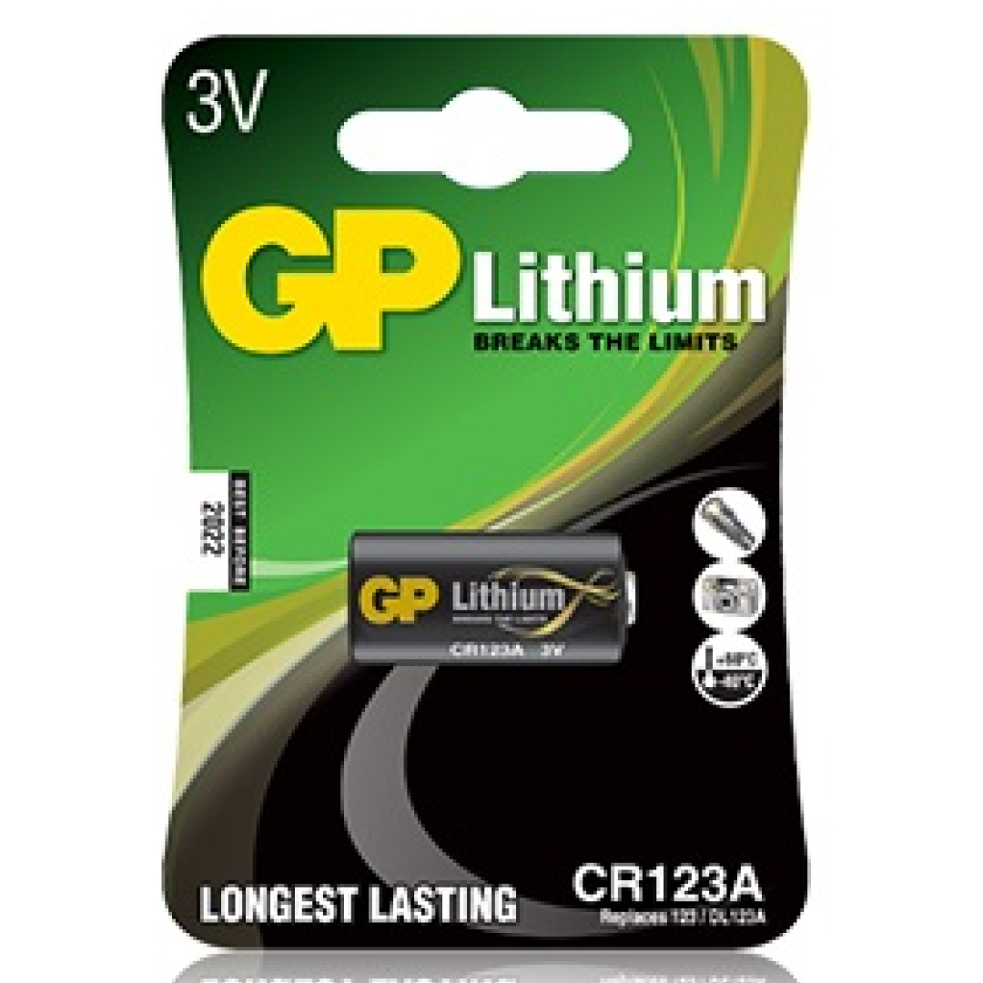 Батарейка GP Lithium бочонок CR123, 3.0V, литиевая, 1 шт., цена за штуку