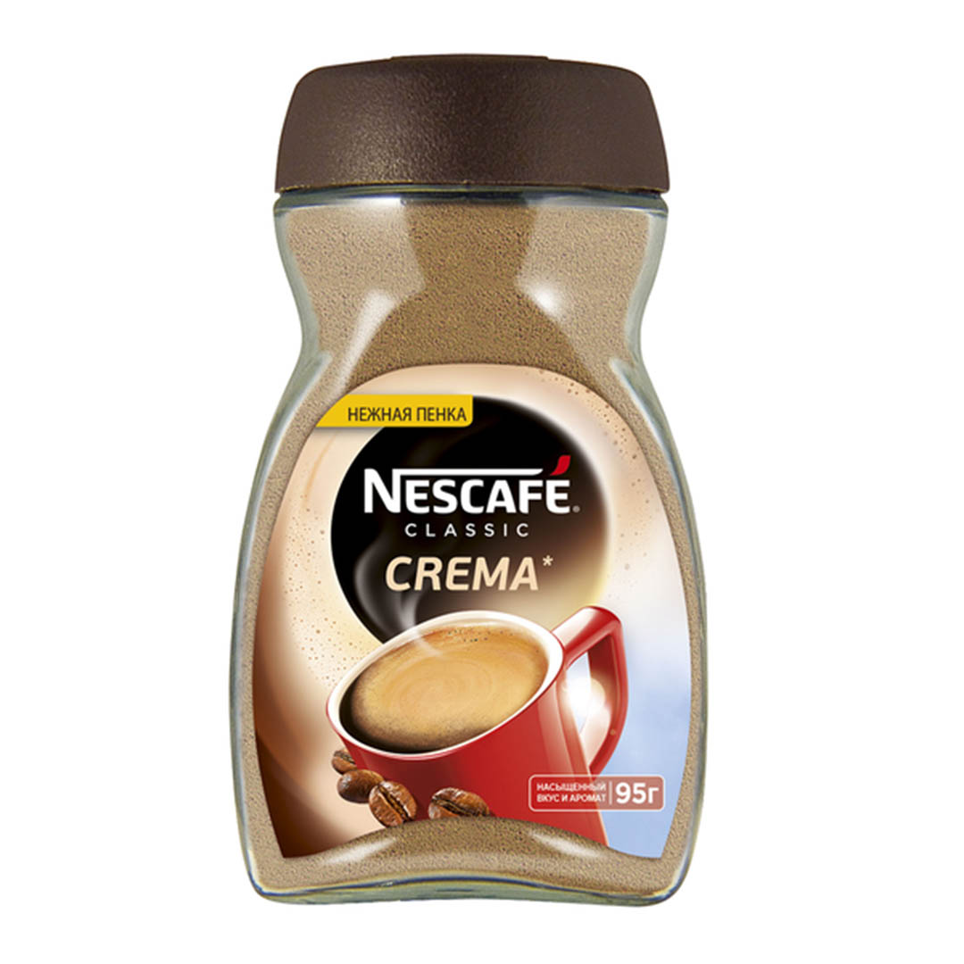 Купить Кофе растворимый Nescafe Classic Crema, 95 гр, стеклянная банка ...