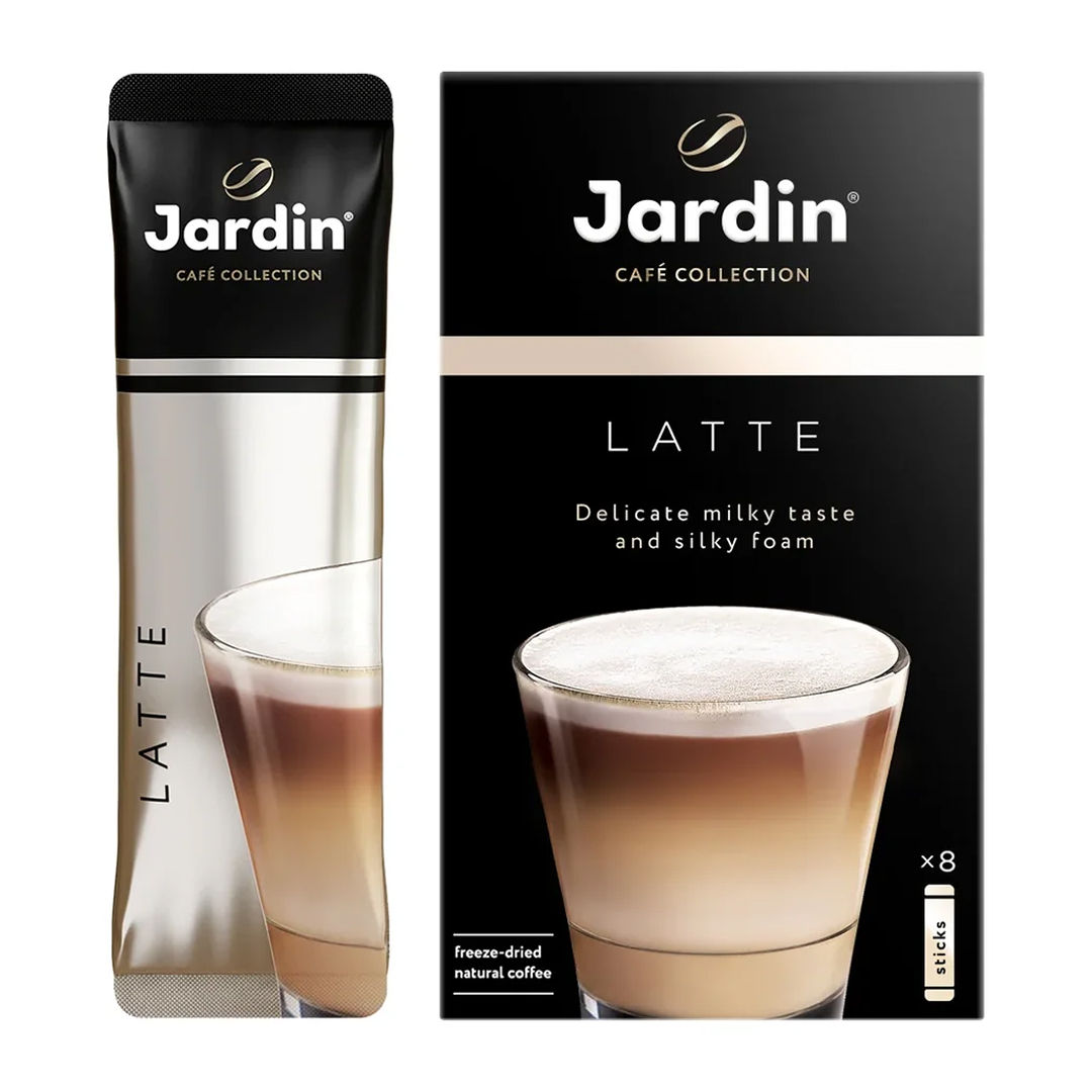 Кофе растворимый Jardin "Latte", 3 в 1, 8 пакетиков