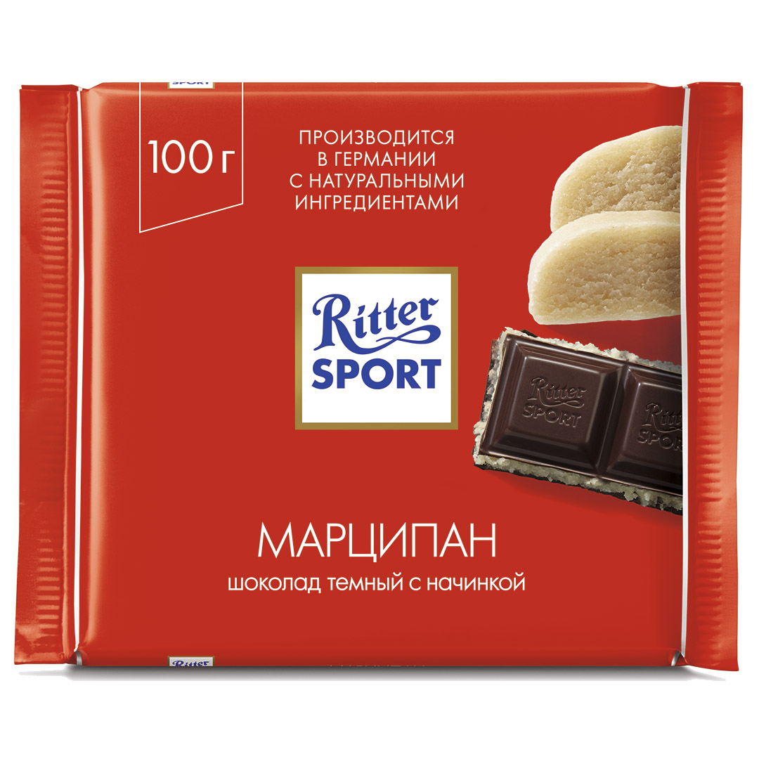 Шоколад темный Ritter SPORT "Марципан" 100 гр