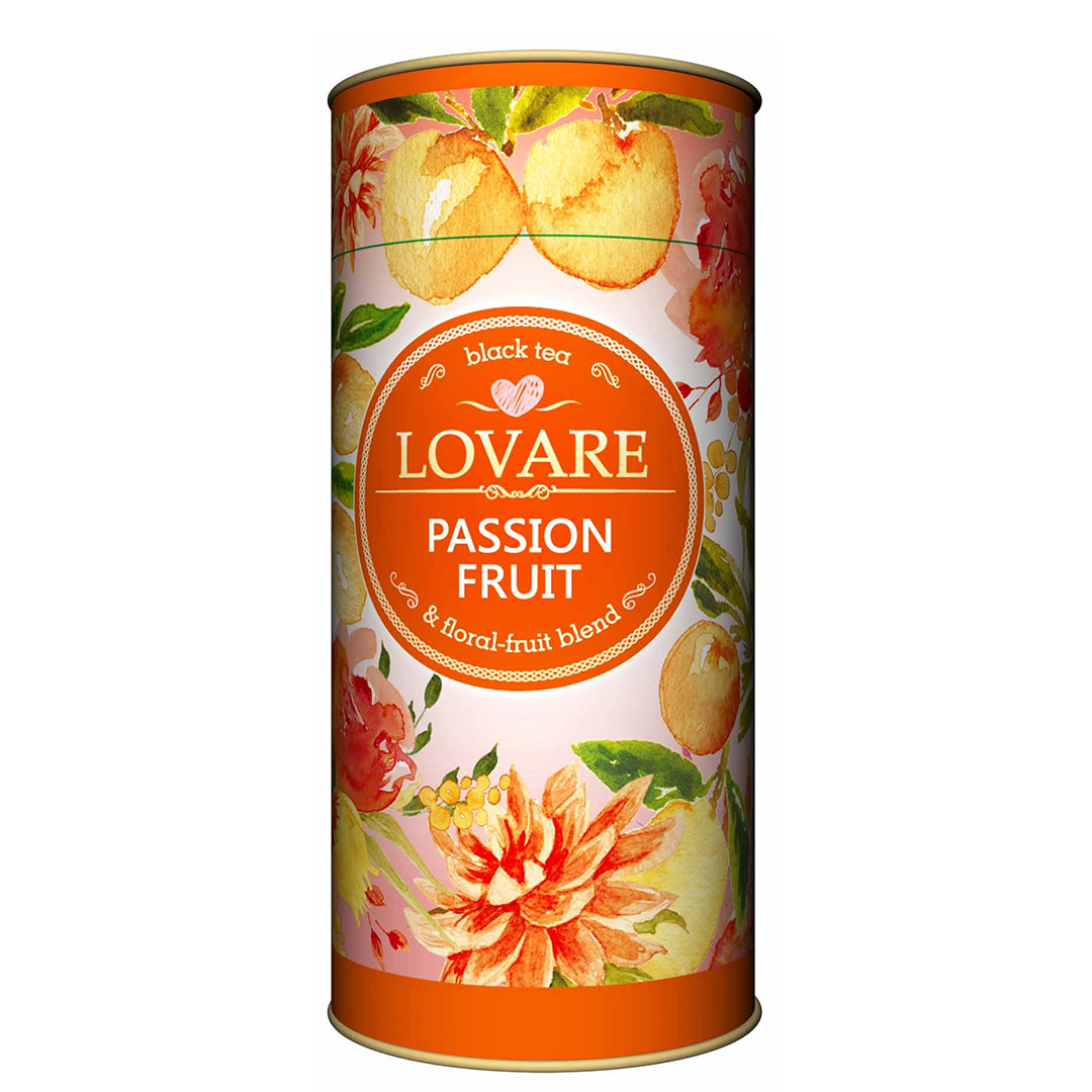 Чай Lovare "Фрукт страсти", черный, 80 гр, листовой, тубус